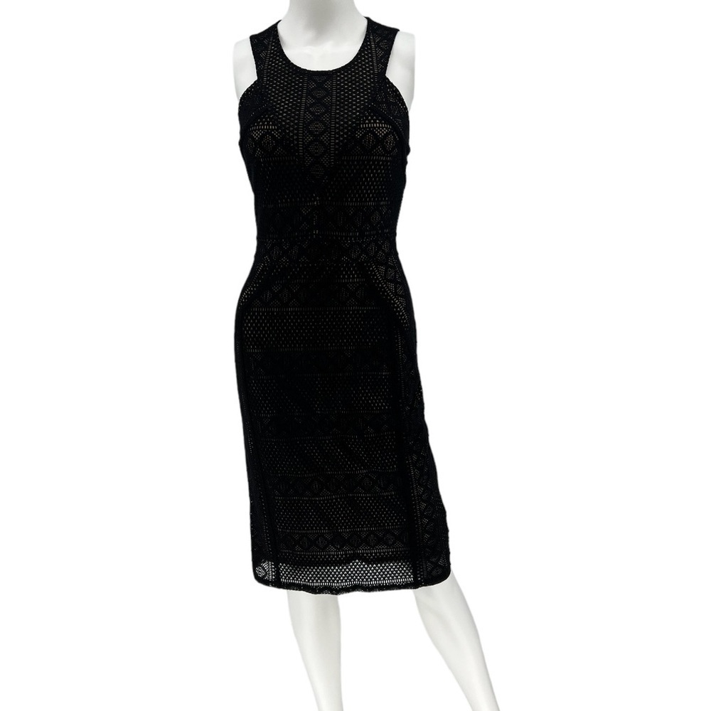 BCBG MaxAzria Dena Black Lace Mesh Dress Size‎ S - Picture 5 of 11
